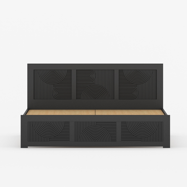 Renova Geometric Solid Wood Bed with Headboard