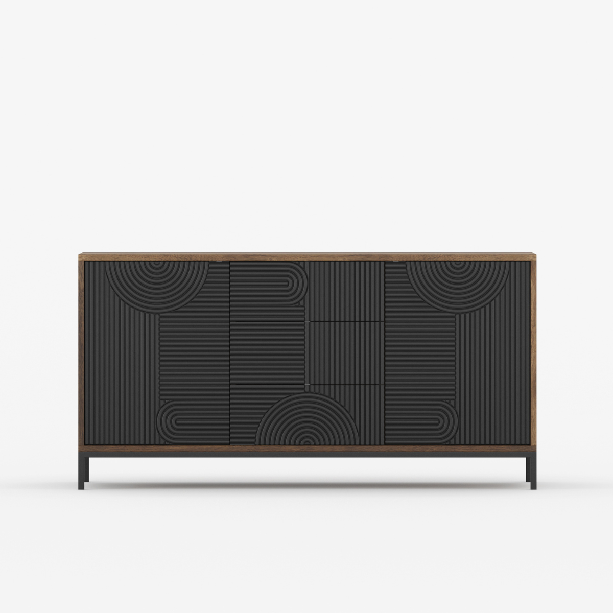 Renova Geometric Textured Solid Wood Sideboard