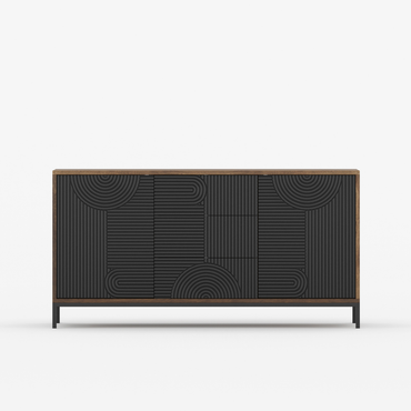 Renova Geometric Textured Solid Wood Sideboard