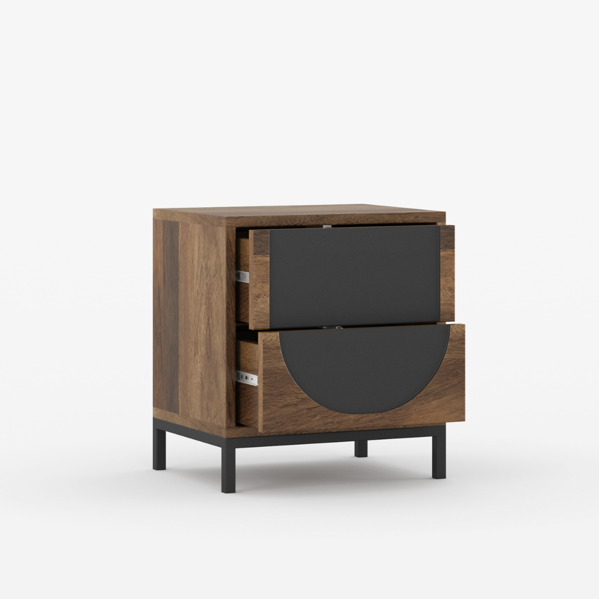 Arcova Solid Wood 2 Drawer Bedside Table