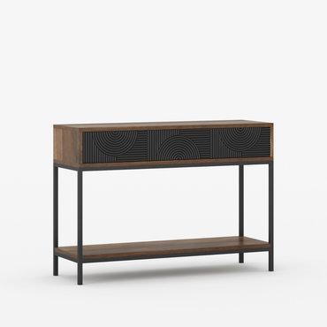 Renova Geometric Textured 3 Drawer Console