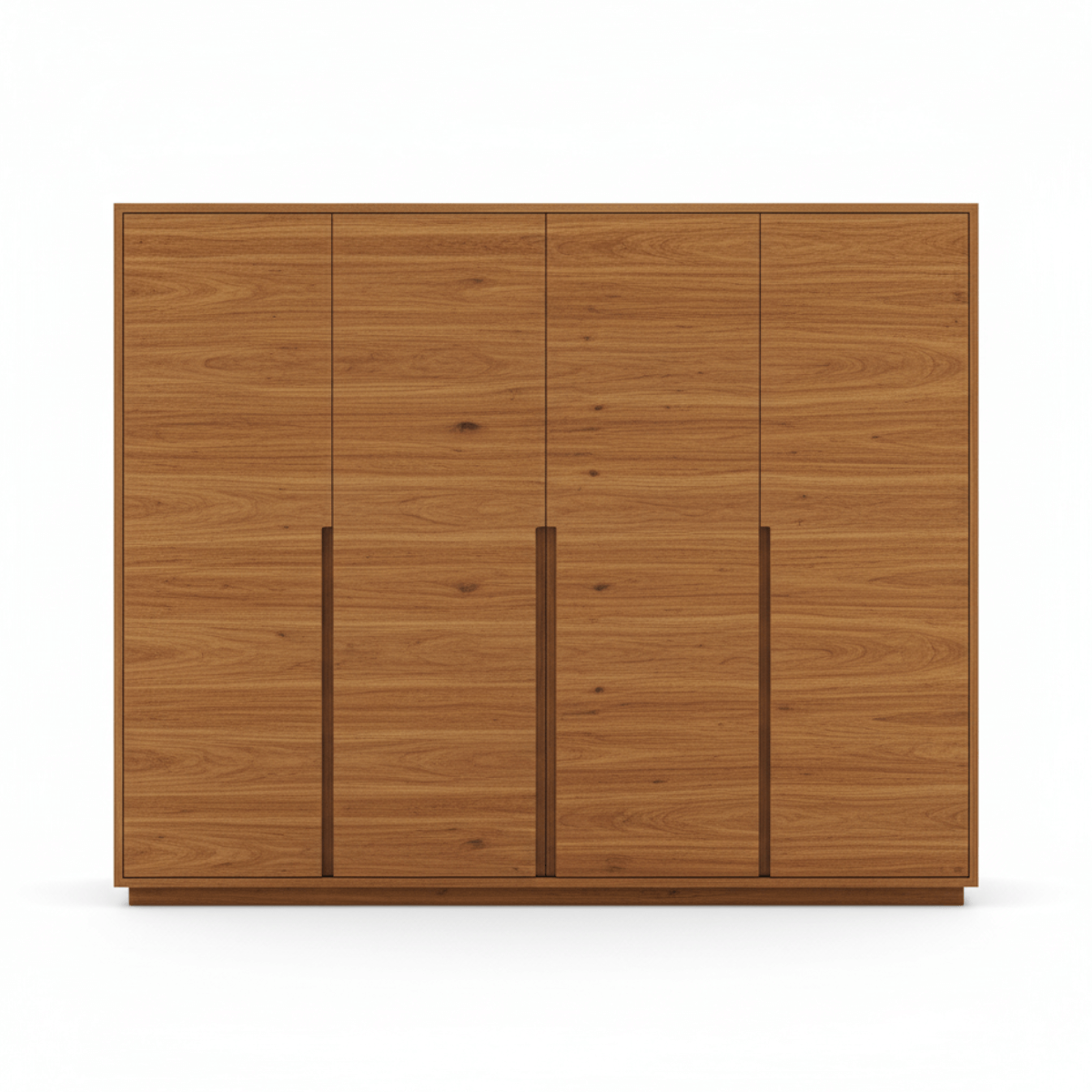 Carvien Solid Wood Modern Minimalist Large 4 Door Wardrobe
