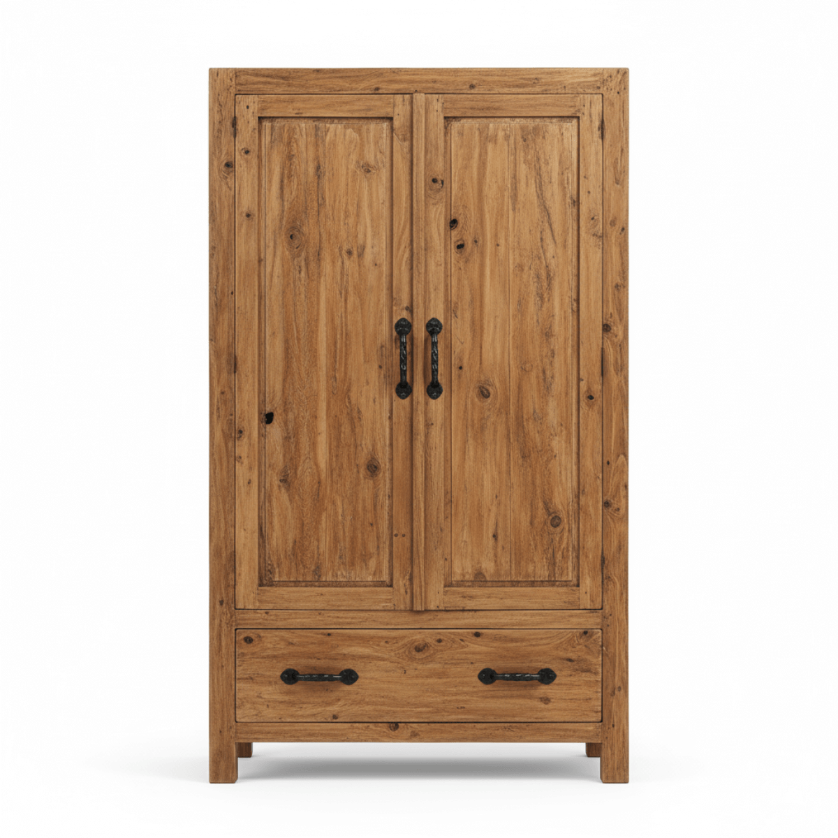 Elydra Solid Rustic Wood Farmhouse Style Wardrobe