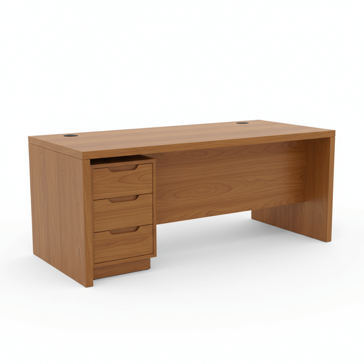 Gavren Solid Wood Contemporary Office Desk with Drawers
