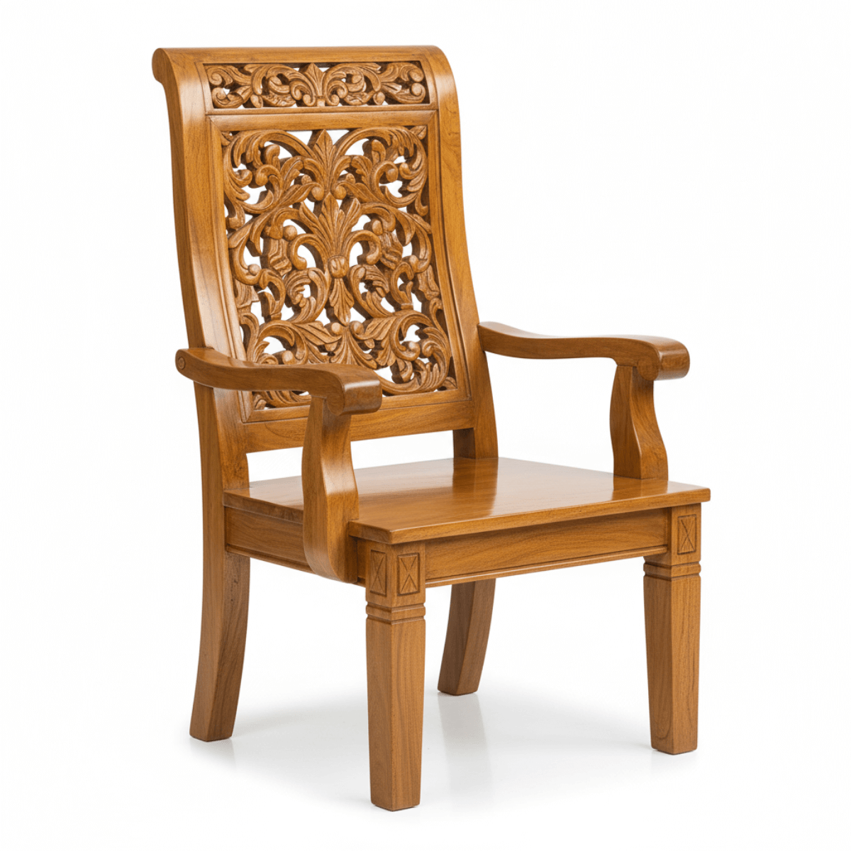 Ismera Solid Thick Wood Royal Traditional Carved Office Chair