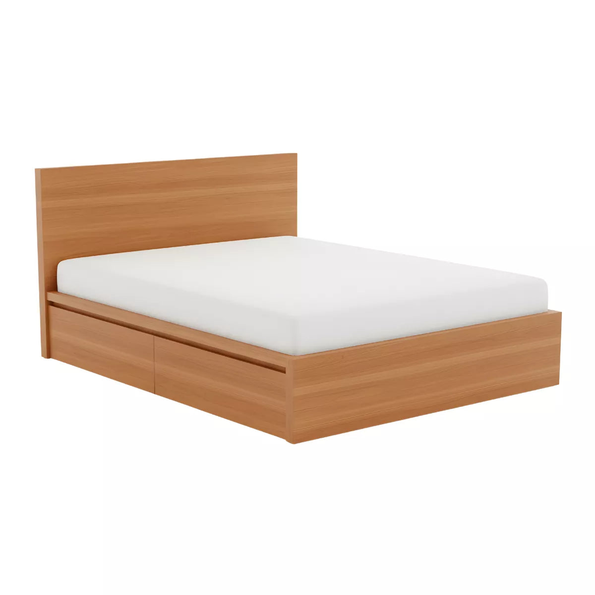 Lorivelle Modern Solid Wood Bed with Drawers