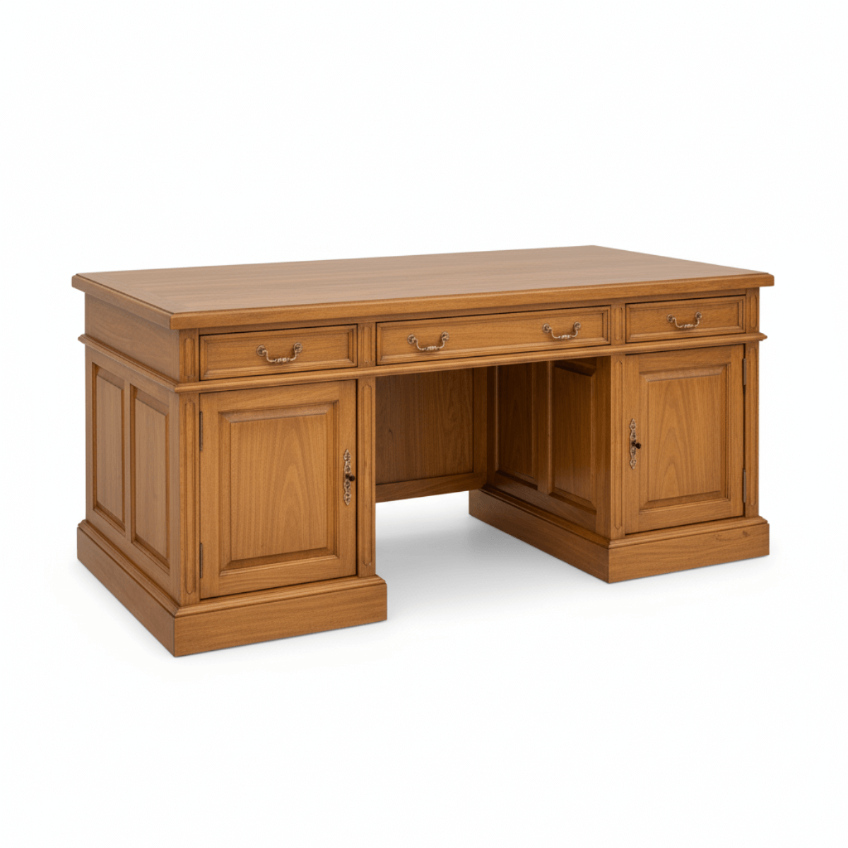 Orradyn Solid Wood Classic Double Pedestal Office Desk