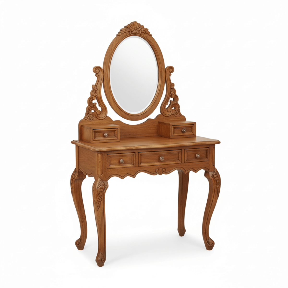 Voltra Solid Wood Victorian Style Dressing Table with Mirror