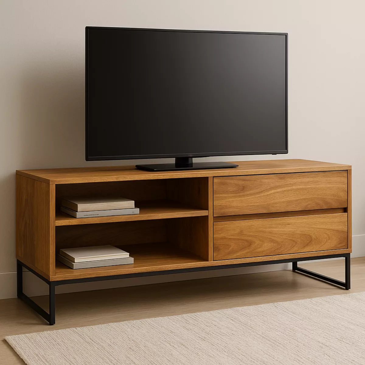 Zevalin Industrial Style Solid Wood TV Unit
