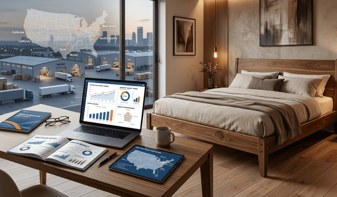 Premium solid wood bed frame with wholesale furniture market analytics, benchmarking data, and industry research insights for 2026.