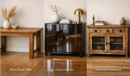 Furniture Finish Types Matte, Glossy, and Distressed Explained