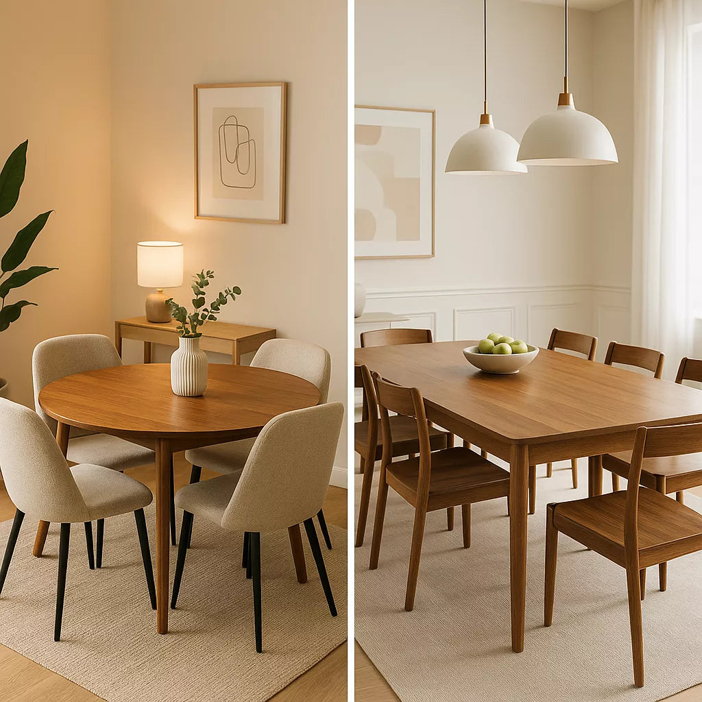 Round vs. Rectangular Dining Table: A Complete Guide – Pindel Handicraft