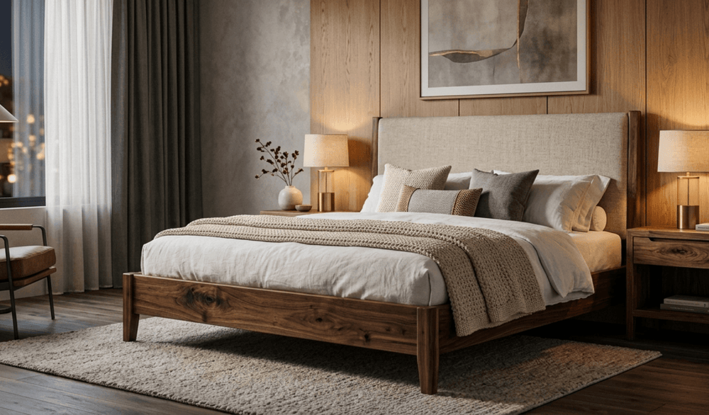 Handcrafted Solid Wood Bed by Pindel Handicraft