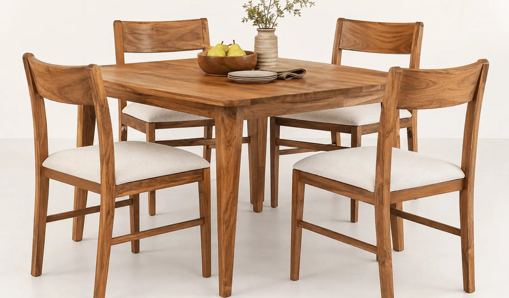 Wholesale solid wood dining chairs manufactured in Jodhpur India by Pindel Handicraft for US importers and retailers