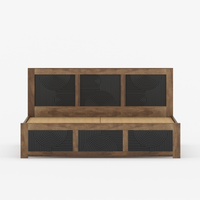 Renova Geometric Solid Wood Bed with Headboard