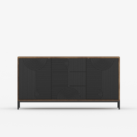 Renova Geometric Textured Solid Wood Sideboard