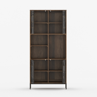 Novaire Geometric Inlay Door Storage Cabinet - Medium