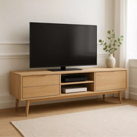 Avelonne Mid-Century Modern Solid Wood TV Unit