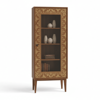 Caelen Mid-Century Modern Tall Decorative Display Cabinet