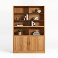 Elaris Wooden Contemporary 2 Door Bookcase with Open Shelving