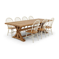 Elvoria Farmhouse Solid Wood Dining Table Set