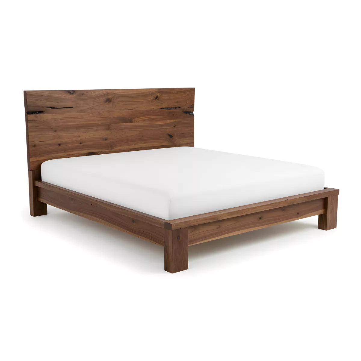 Eryndel Solid Rustic Bed with Natural Wood Knots