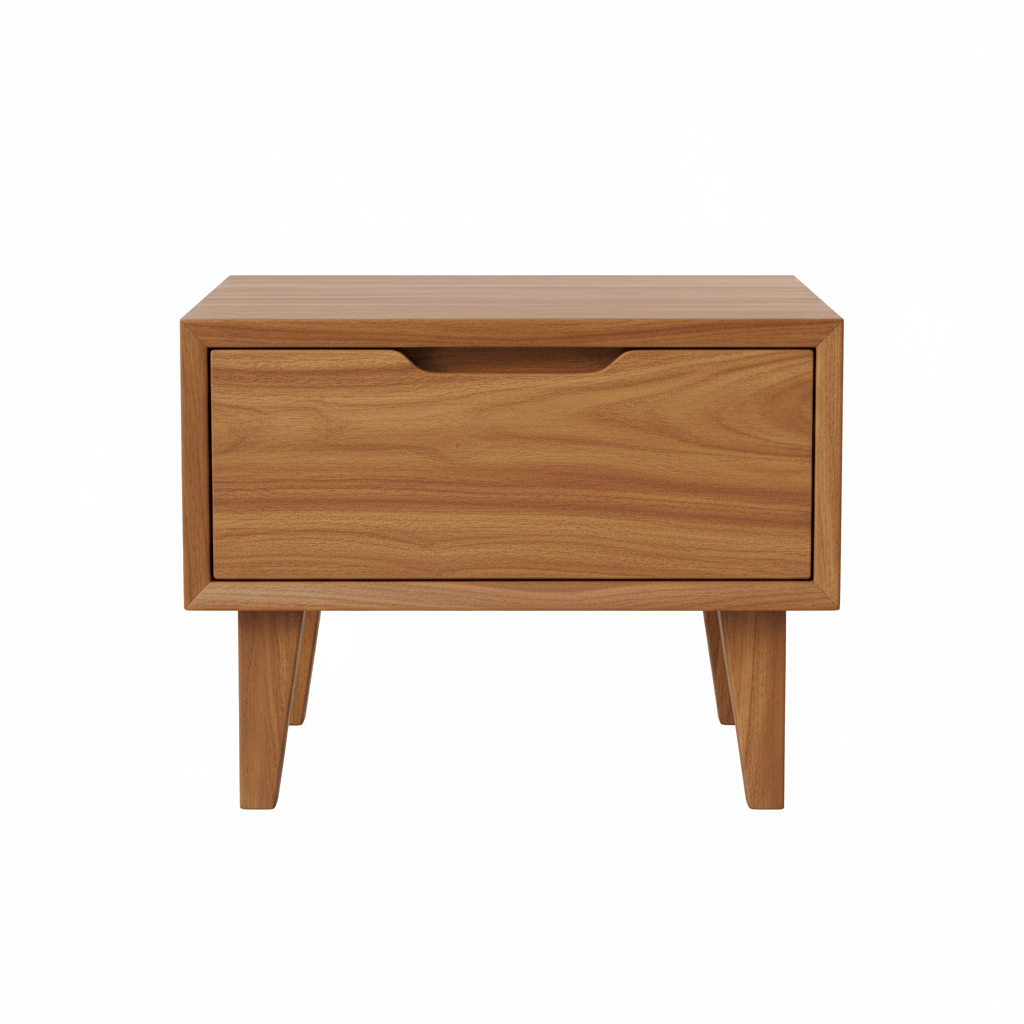 Fenric Mid-Century Low Profile Side Table with a Drawer