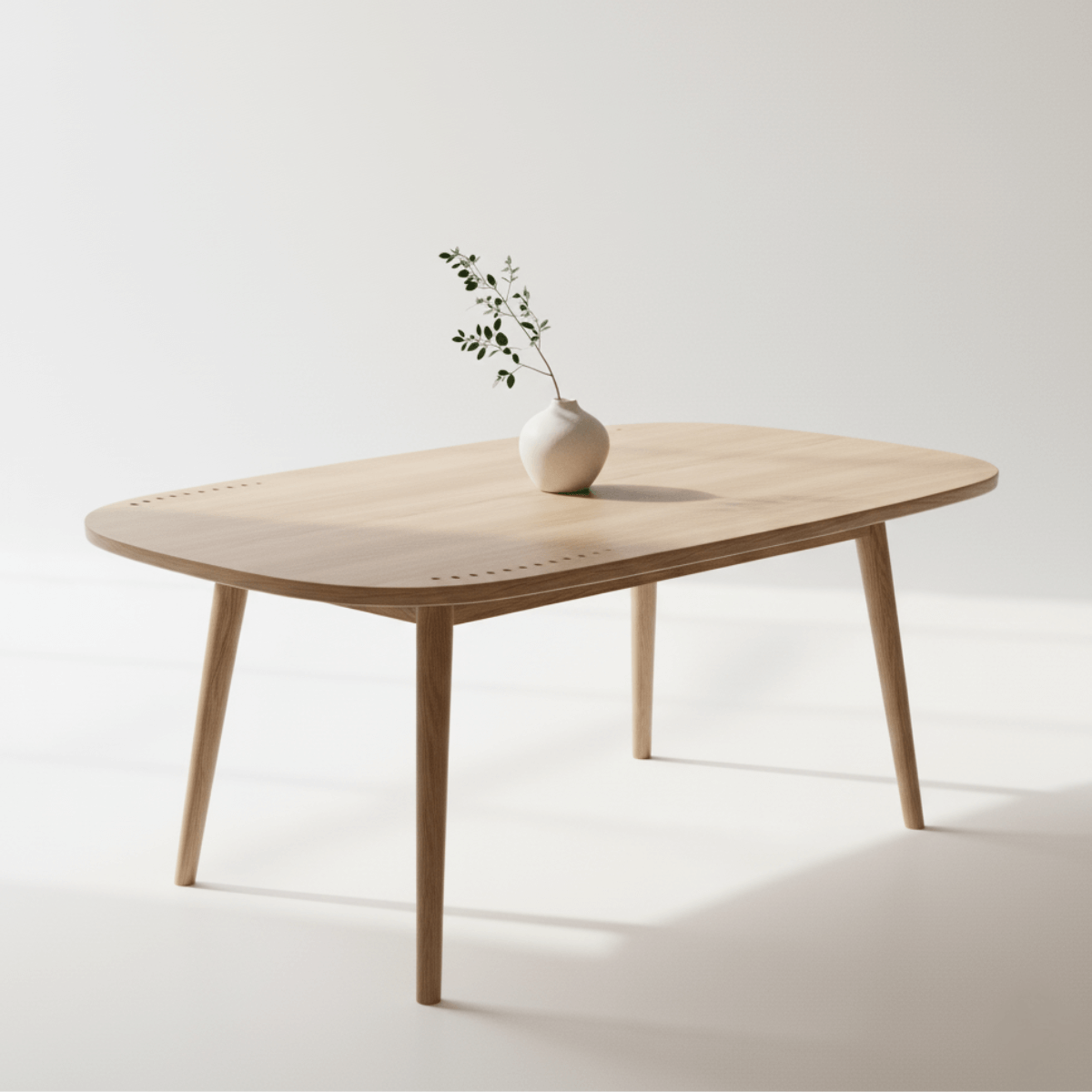 Fenvor Japandi-Inspired Organic Shape Wooden Dining Table