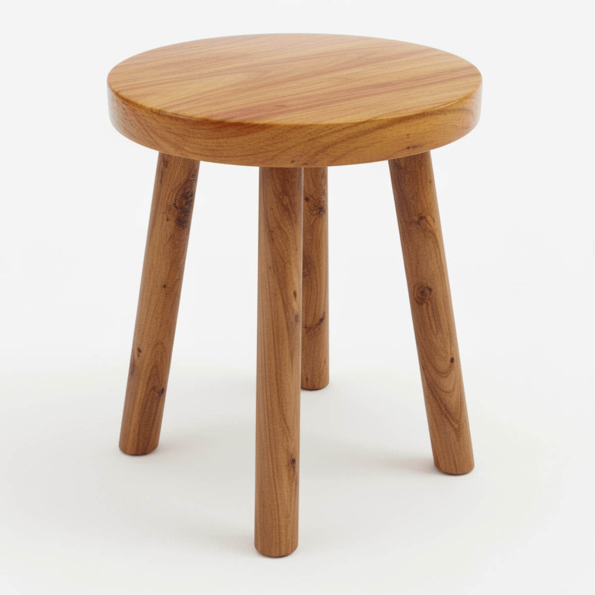 Liorra Rustic Three-Legged Round Seat Wooden Stool