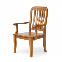 Lunric Traditional Wooden Office Chair with Curved Armrests