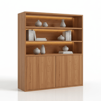 Malora Modern Solid Wood Open Shelf Display Cabinet