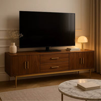 Malverin Modern Luxury Solid Wood TV Unit