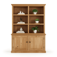 Marevo Solid Wood Traditional Bookcase with Paneled Doors