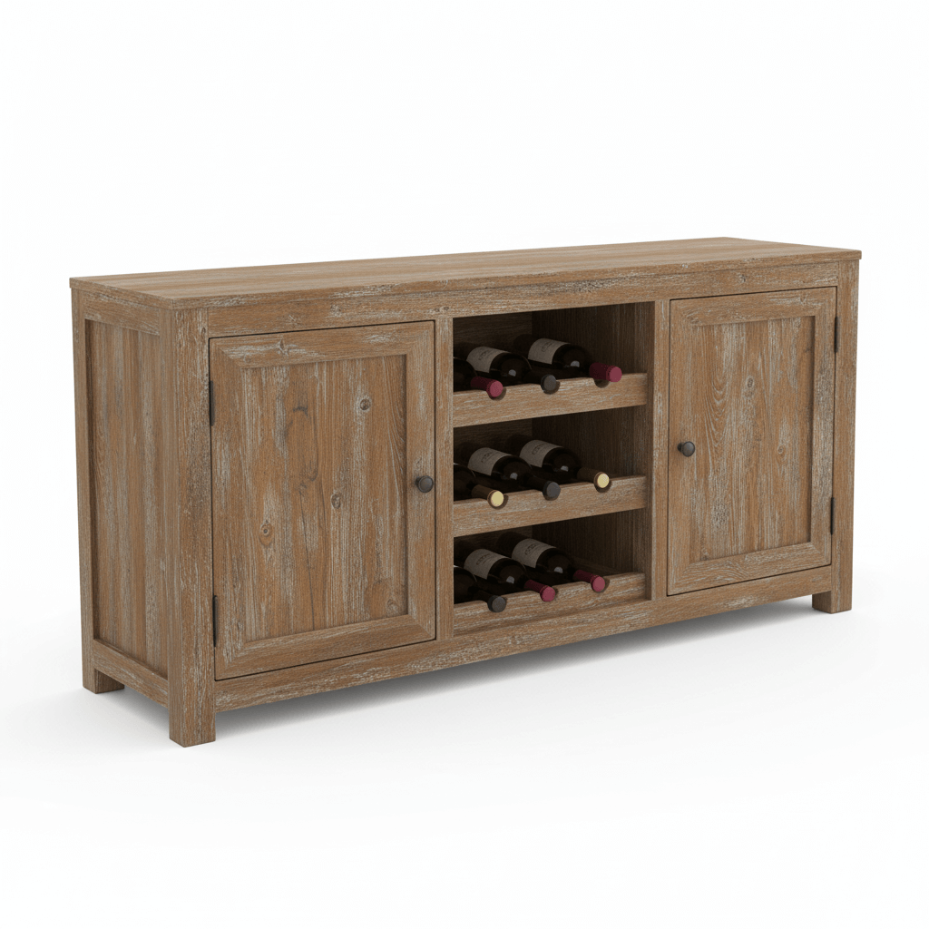 Meriven Farmhouse Style Bar Sideboard Cabinet