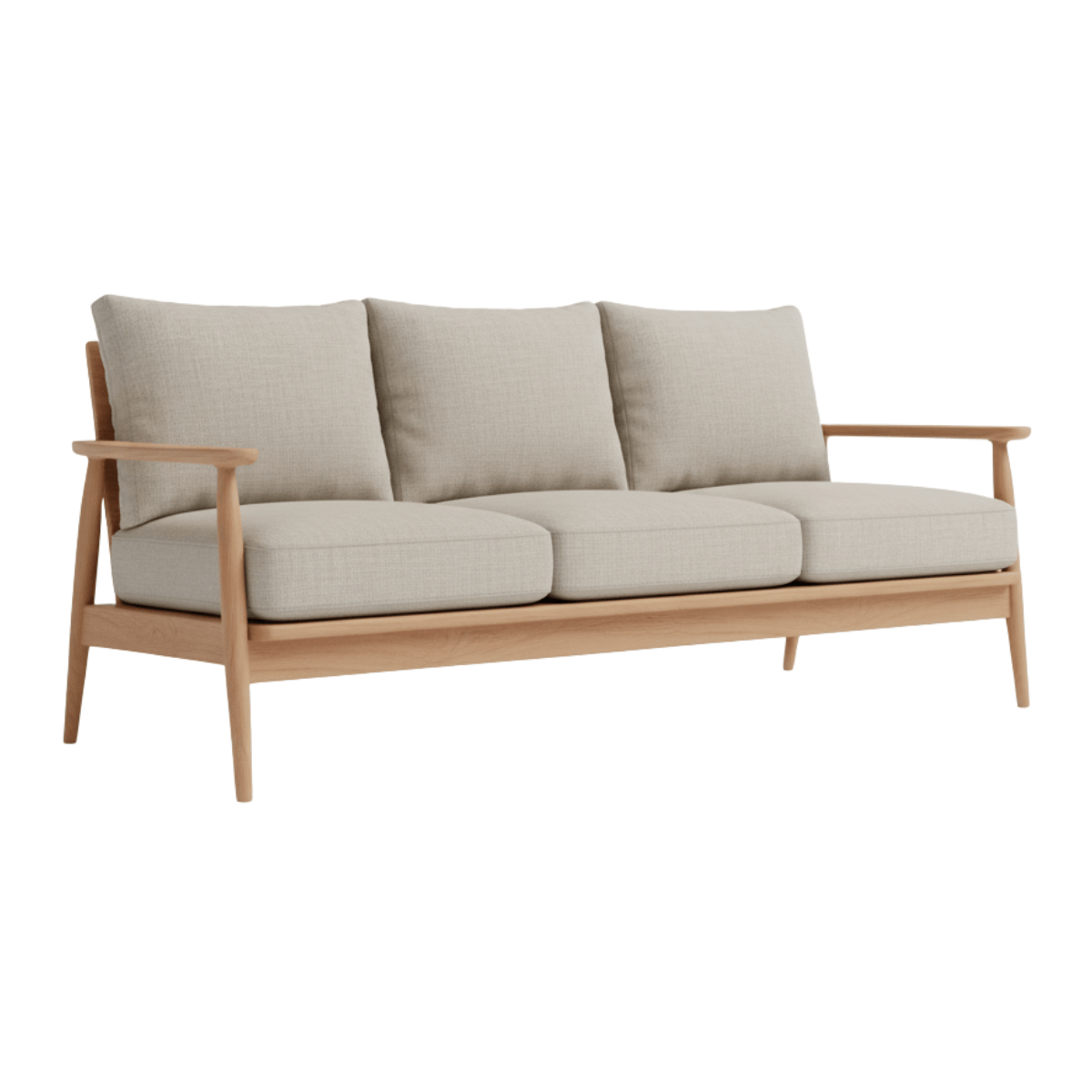 Orren Mid-Century Modern 3 Seater Sofa with Handrest