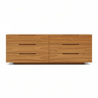 Orrik Solid Wood Modern Wide Rectangular 6 Drawer Chest