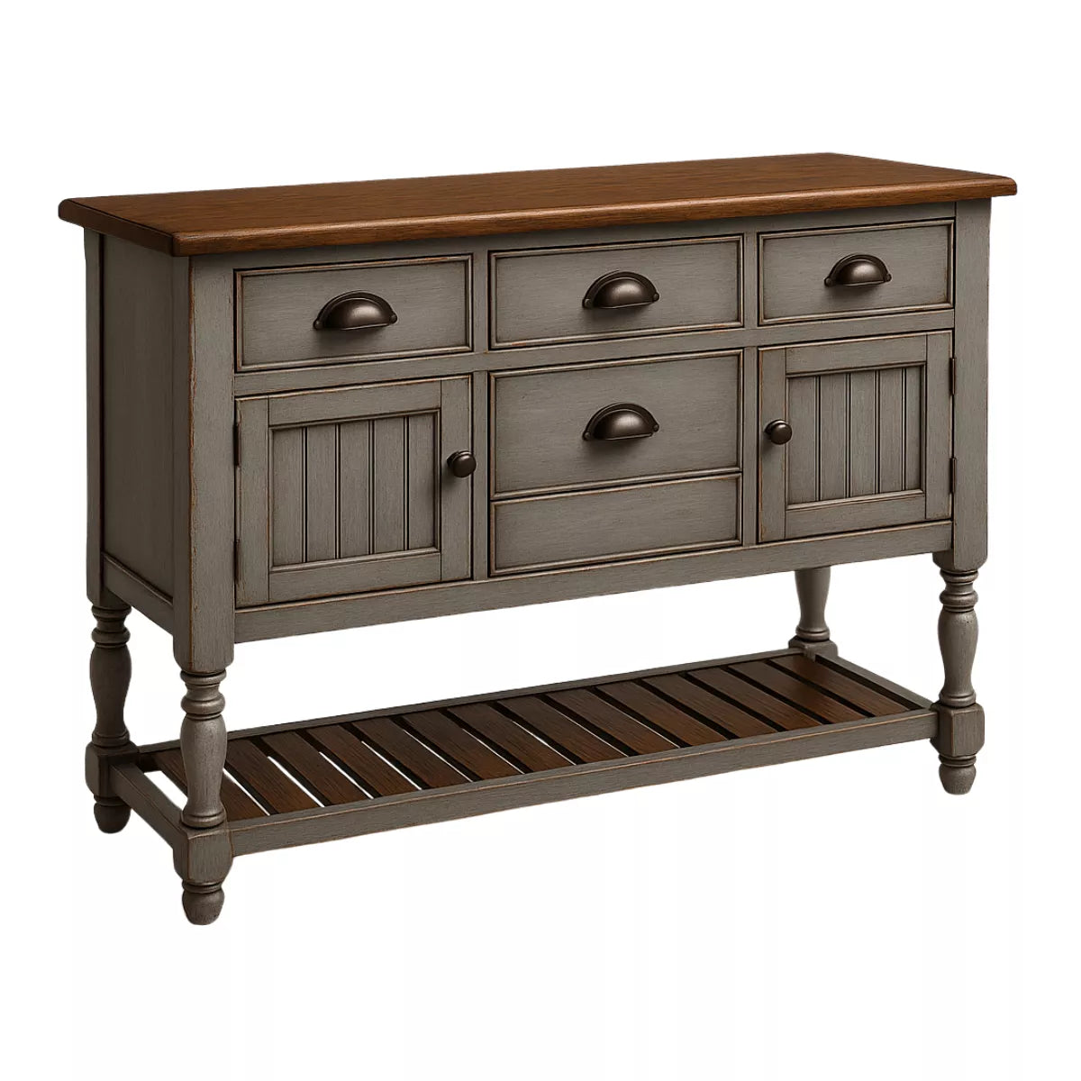 Orvex Farmhouse Style Wooden Sideboard in Dual Tone