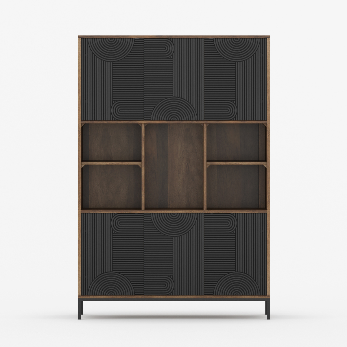 Renova Geometric Textured Door Storage Cabinet - Large