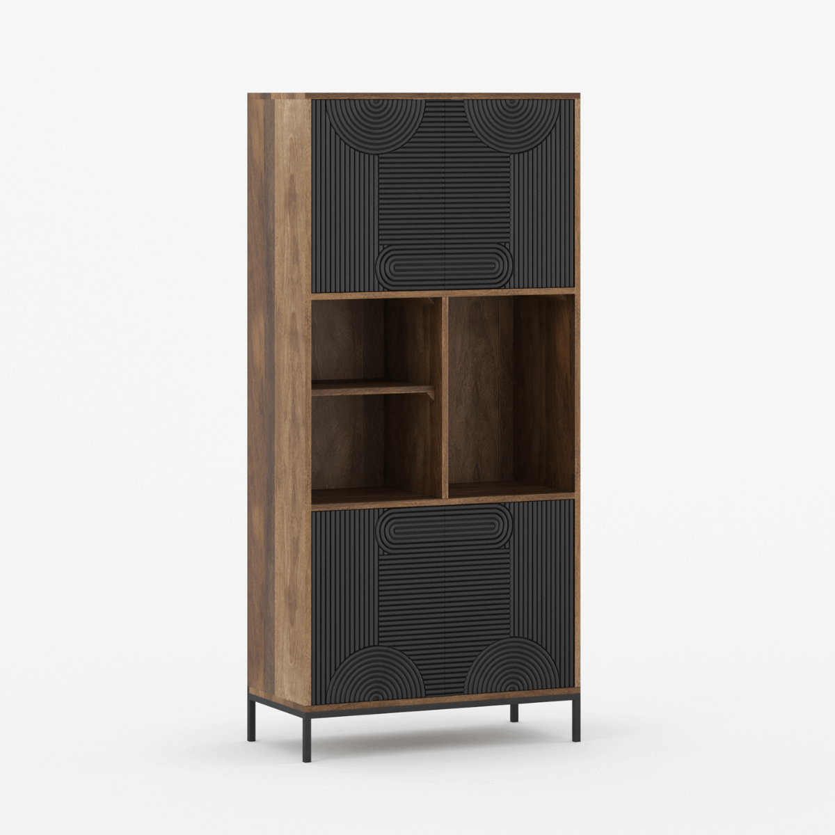 Renova Geometric Textured Door Storage Cabinet - Medium