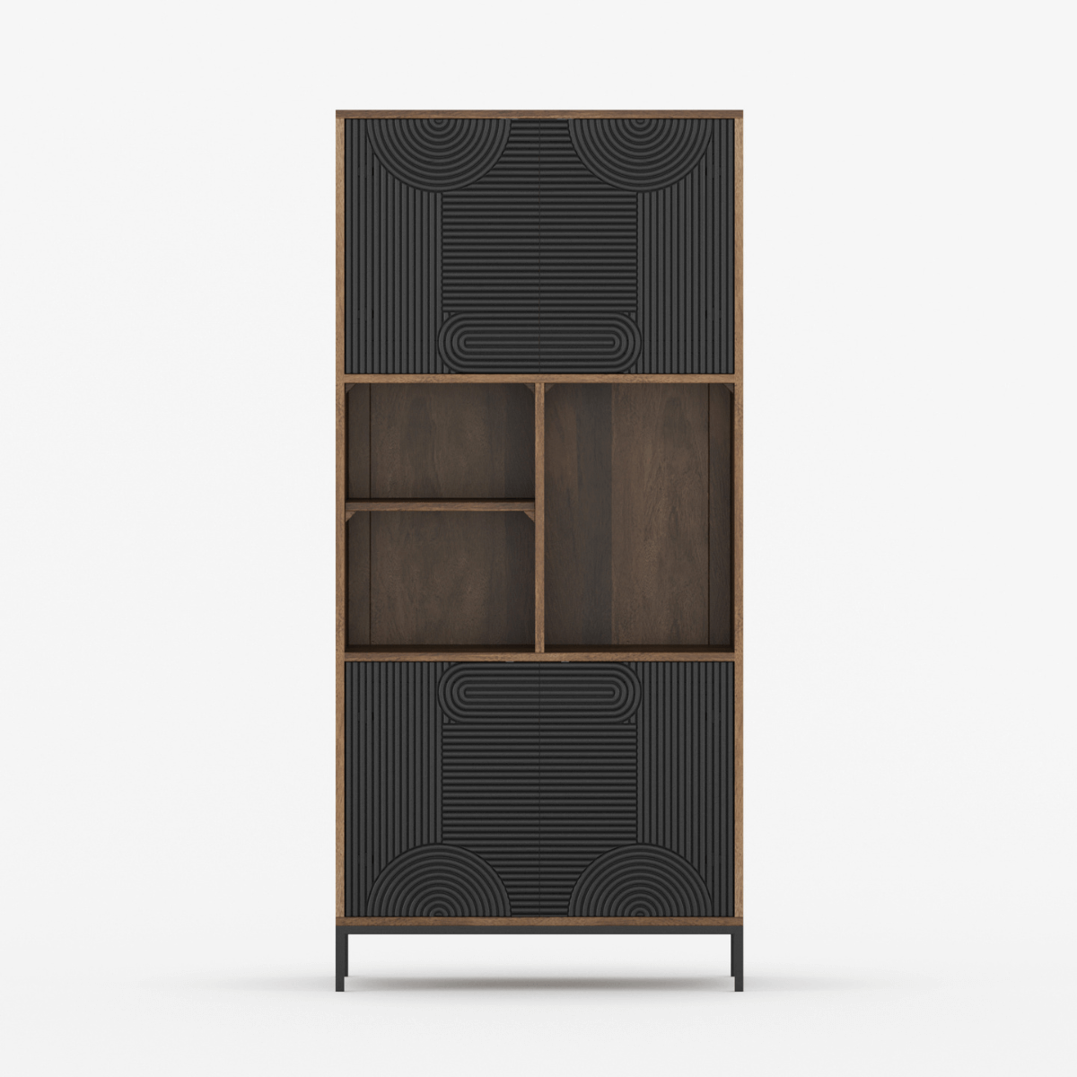 Renova Geometric Textured Door Storage Cabinet - Medium