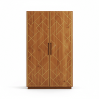 Serith Solid Wood Modern Art Deco 2 Door Wardrobe