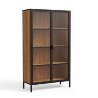 Serona Modern Solid Wood Double-Door Display Cabinet