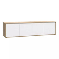 Sorvella Contemporary Large 4 Door Solid Wood TV Cabinet