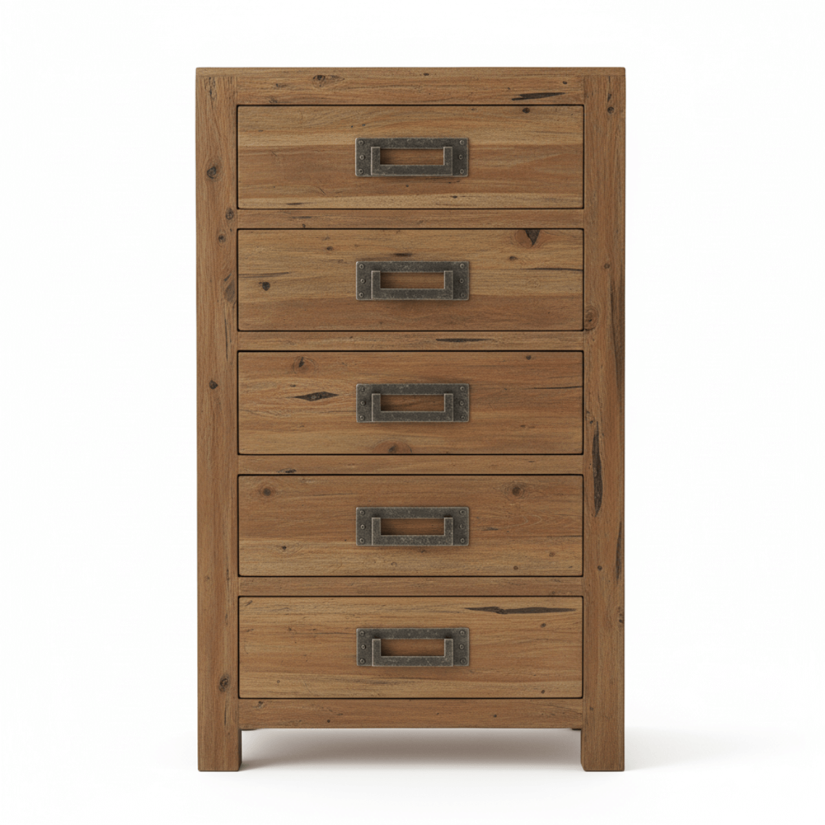 Talric Solid Rustic Wood Industrial Tall Chest of Drawer