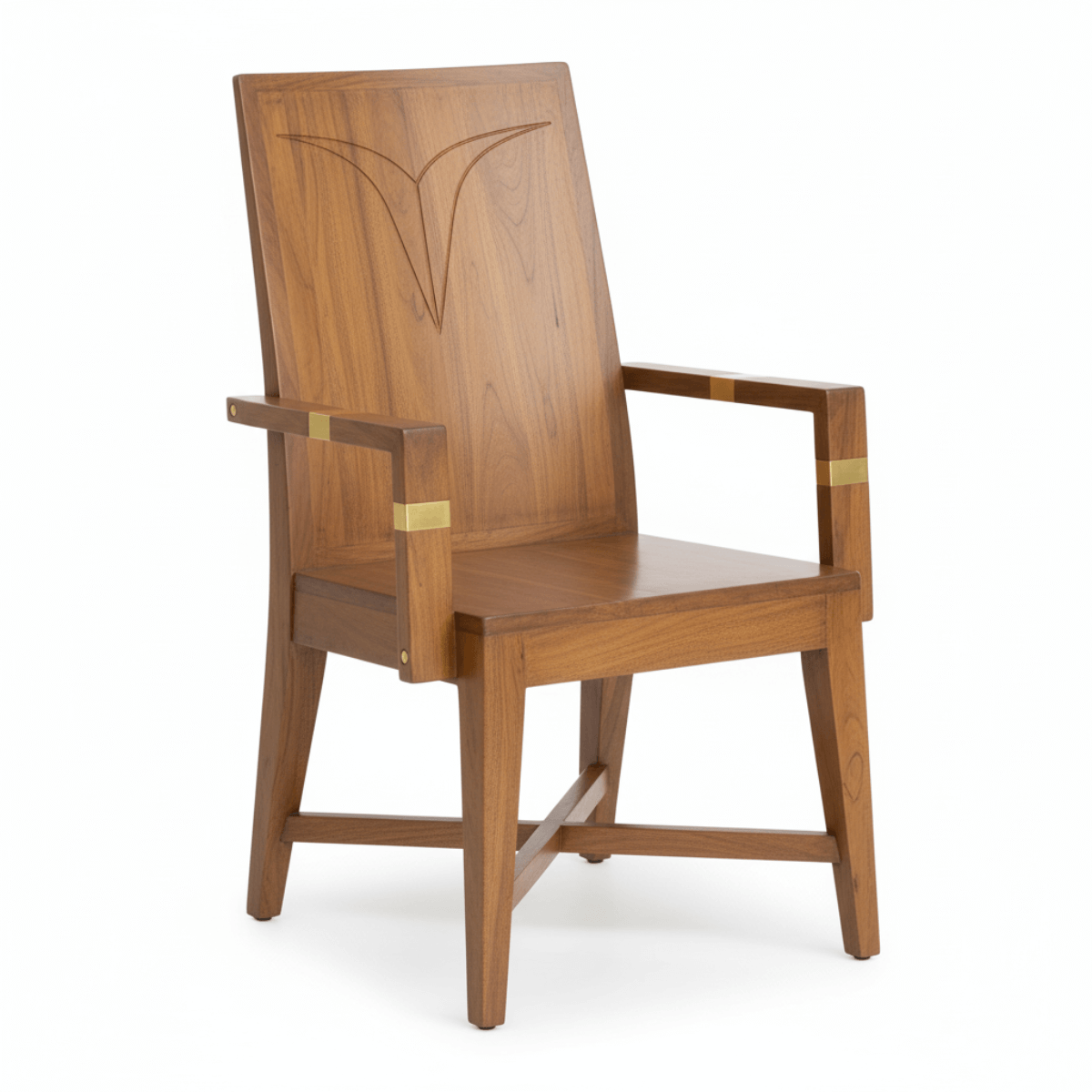 Tavora Solid Wood Modern Carved High Back Office Chair