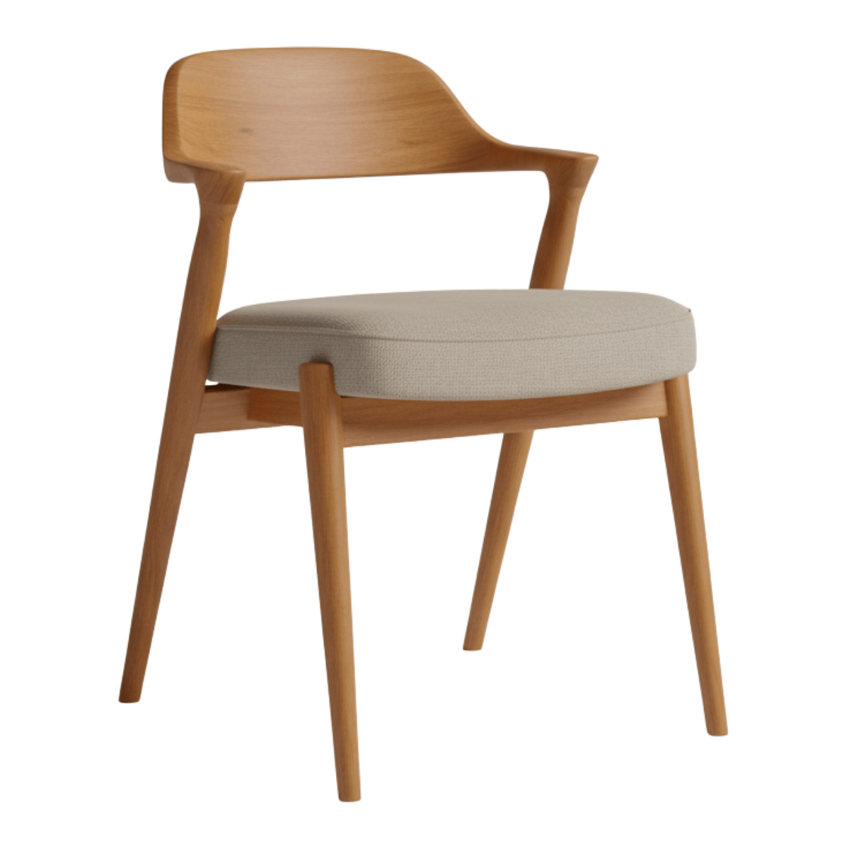 Trovik Mid-Century Modern Solid Wood Dining Chair
