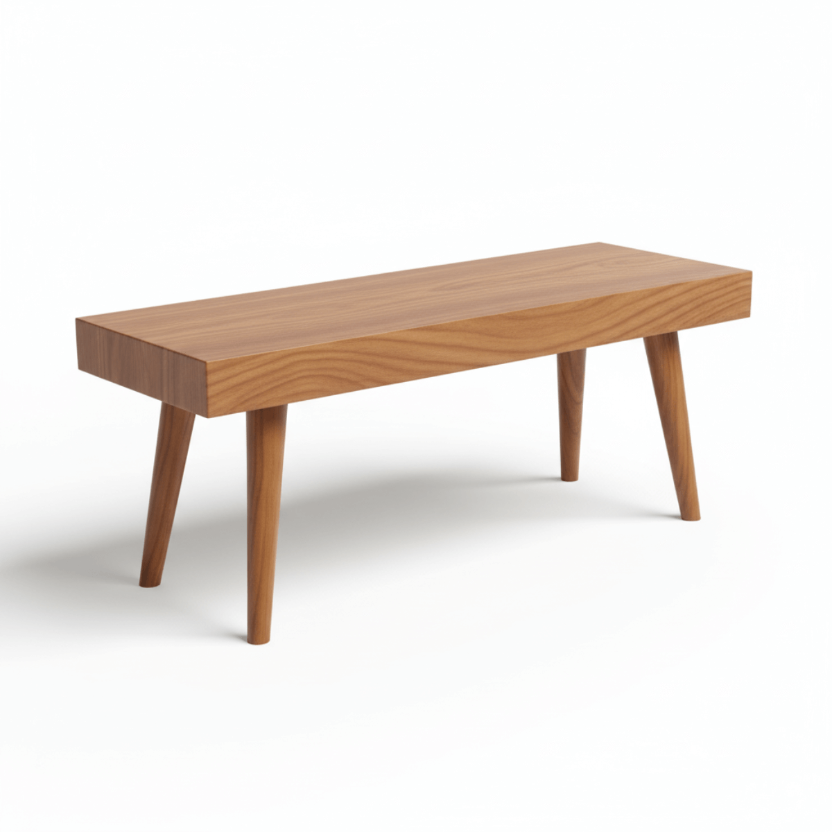 Varnen Mid-Century Modern Rectangular Wooden Bench
