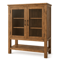 Velara Rustic Wooden 2 Door Display Cabinet