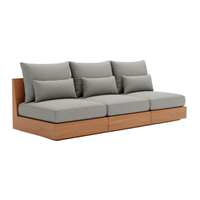 Veyra Low Profile Solid Wood Contemporary 3 Seater Sofa