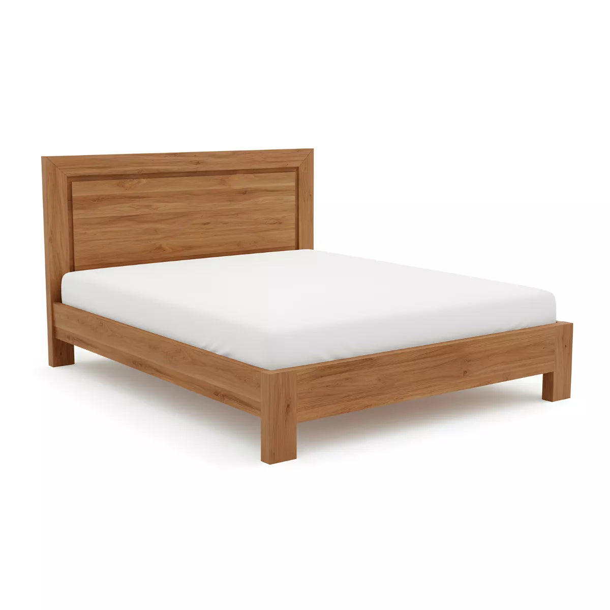 Virellon Traditional Solid Wood Bed with Geometric Frame